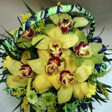 Корзина с желтыми орхидеями #3